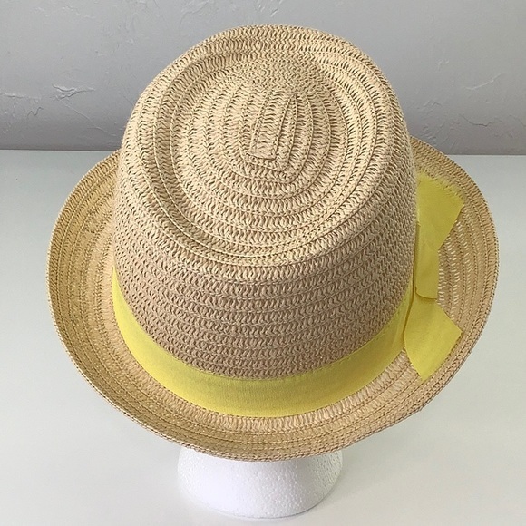 Scala Pronto Fedora Paper Hat with Yellow Band Unisex Size OS EUC - Picture 6 of 16